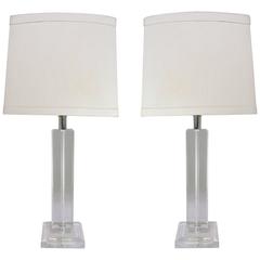 Pair of Lucite Table Lamps by Ritts Co.