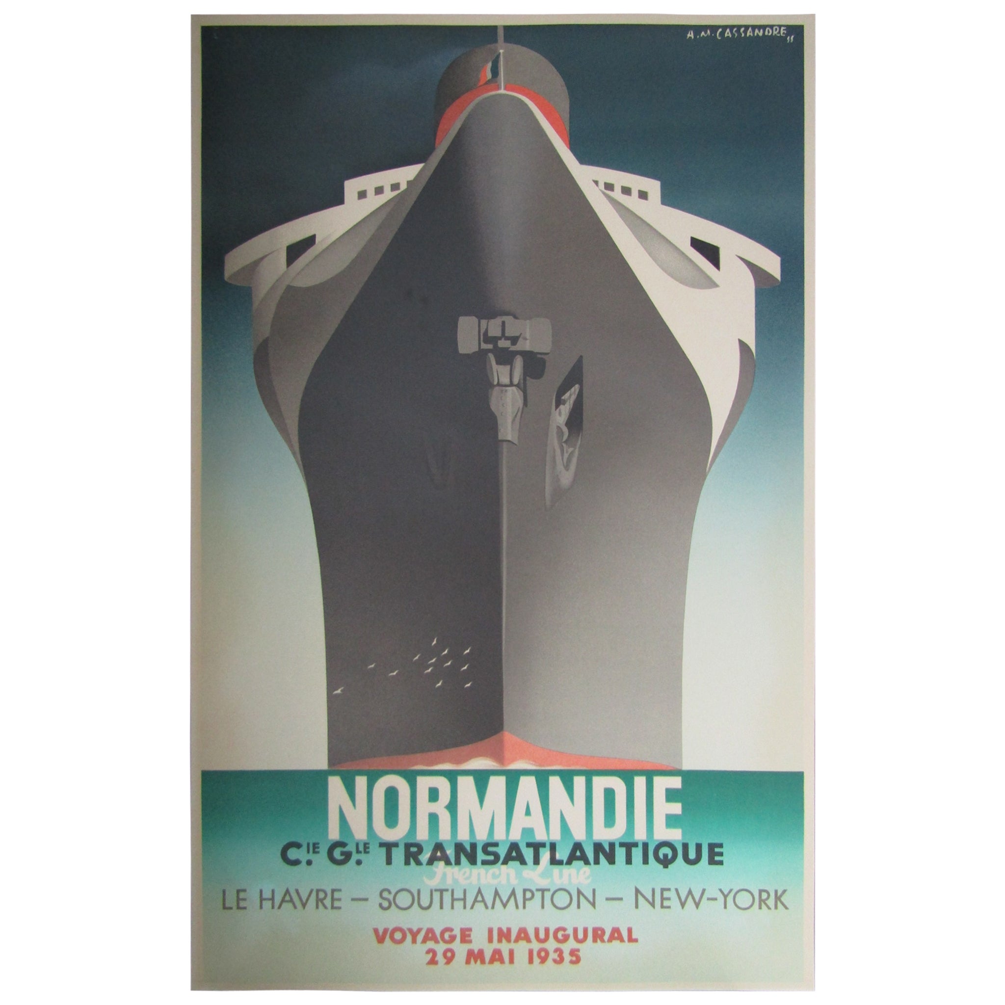 Art Deco Poster Normandie by Cassandre at 1stDibs