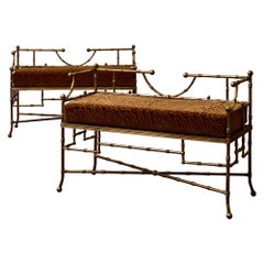 Paire de bancs de style "Bamboo" par Studio Glustin