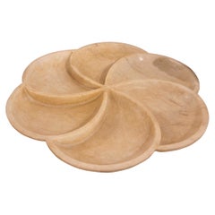 Hand Carved Marble Plate with Rounded Forms