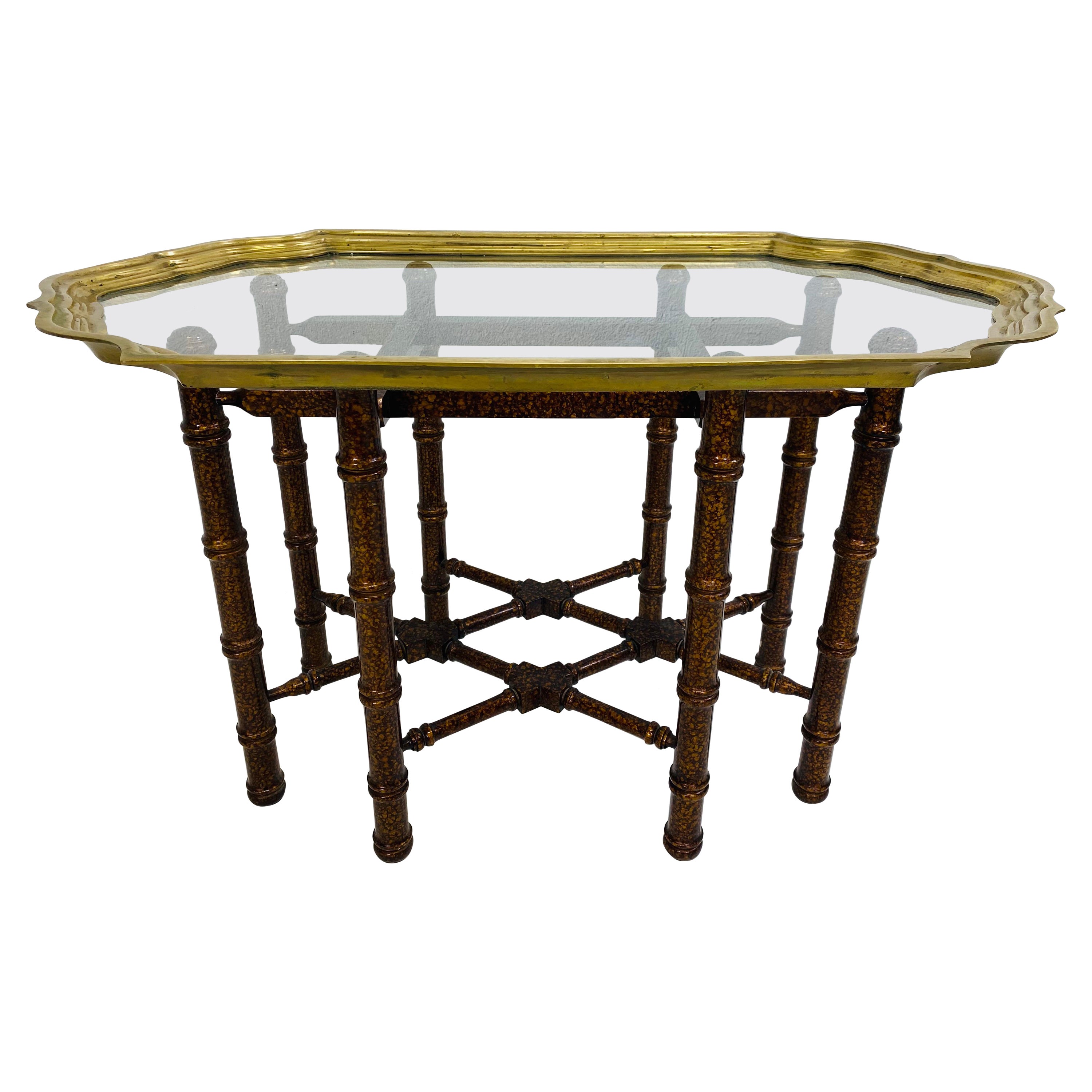 Superbe table d'appoint classique vintage en fausse écaille de tortue en vente