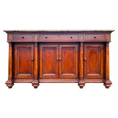 Vintage marble topped Empire style credenza by Thomasville