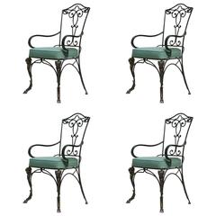 Set of Four Ram-Head Motif Chairs, France, 1940s Style Set of Four Ram-Head Motif Chairs, France, 1940s Style