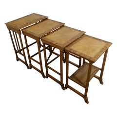 Superb Art Deco Nest of 4 Tall Walnut Tables    This is a Wonderfull Stylish set