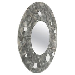 Runder Wandspiegel aus Aluminium und Stahl von Bianca Garinei für Banci, Italien 1970er Jahre