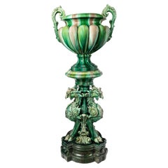 Enamel Ceramic Planter, France, Late 19th Century.