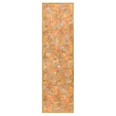 Coral Artístico Antiguo Siglo XIX Textil Indio Metálico y de Seda 9" x 5'7
