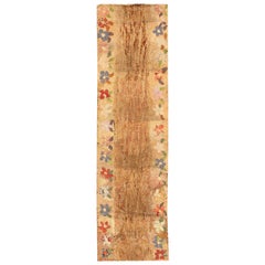 Dekorativer floraler antiker amerikanischer Kapuzen-Läufer mit Kapuze mit Kapuze 2'3" x 7'10"