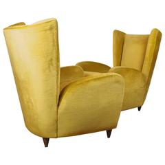 Italian Famous Lounge Chairs Designed by Paolo Buffa, Milano, 1950s