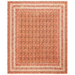 Antique Intricate Floral Blossom Pattern Persian Textile 7' x 8'8"