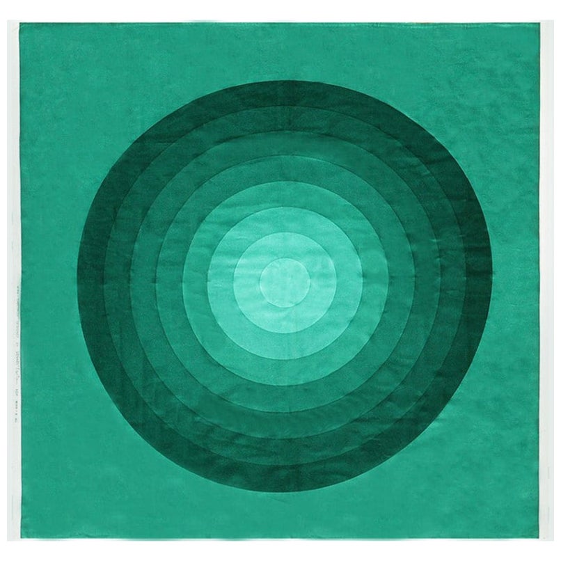 Vintage Green “kreis” Verner Panton Textile 3'10" x 3'10"