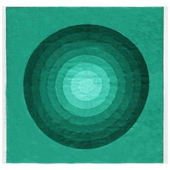 Vintage Green "kreis" Verner Panton Tessile 3'10" x 3'10"