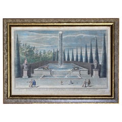 Druck aus dem 18. Jahrhundert, Bronzen, die den Brunnen des Tagesanbruchs schmücken von Jacques Houseau