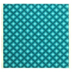 Vintage Scandinavian Verner Panton Teal Color "checkers II" Textile 4' x 4'