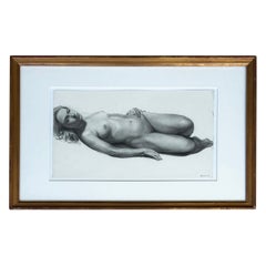 Steven Assael Signed Graphite, Crayon Nude Drawing, Titled "Amber"