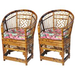 Pair of Brighton Pavilion Chinoiserie Style Bamboo Chairs
