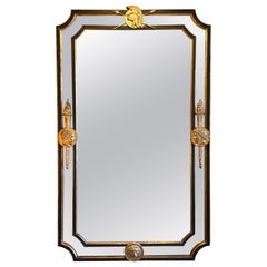 Italienischer Spiegel im neoklassischen Stil aus Ebenholz und Giltwood