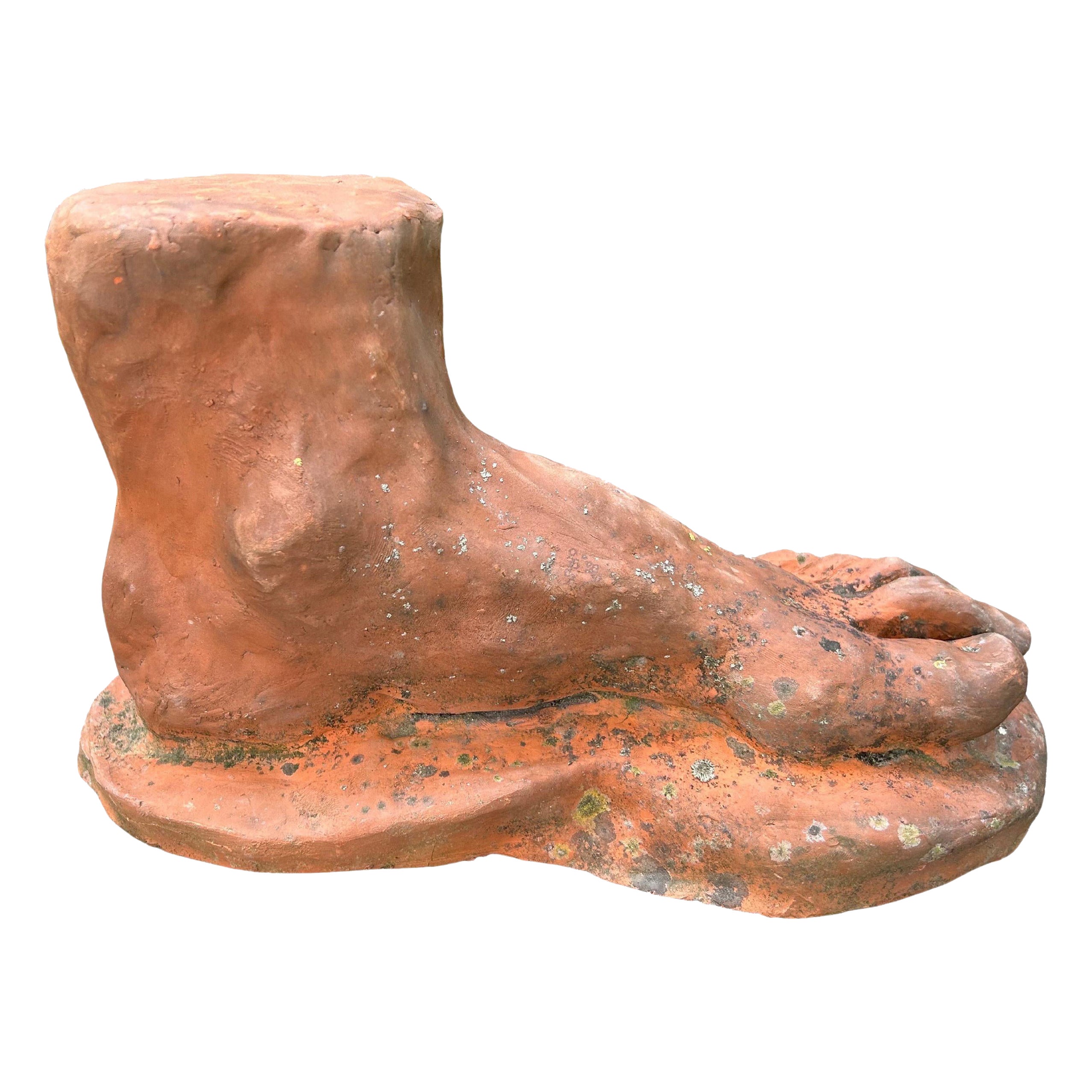 French Terracotta Academic Sculpture Of A Foot For Sale