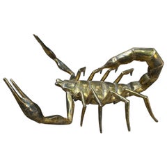 French Modern Brass Scorpion Signed Alain Chervet