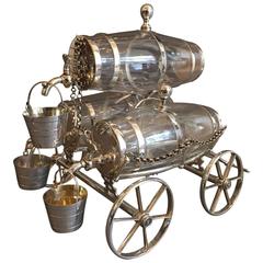 Late 19th Century Three-Barrel Drink Cart Tantalus 12