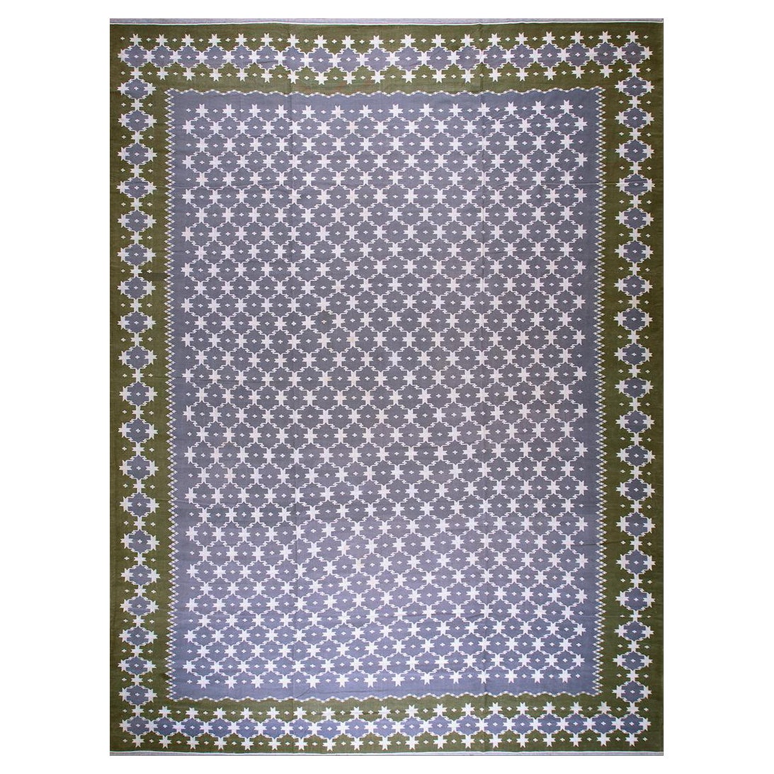 1930s Indian Cotton Dhurrie Carpet 12' 3" x 16' 8"