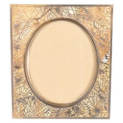 Tiffany Studios New York Pine Needle Bronze and Slag Glass Large Picture Frame