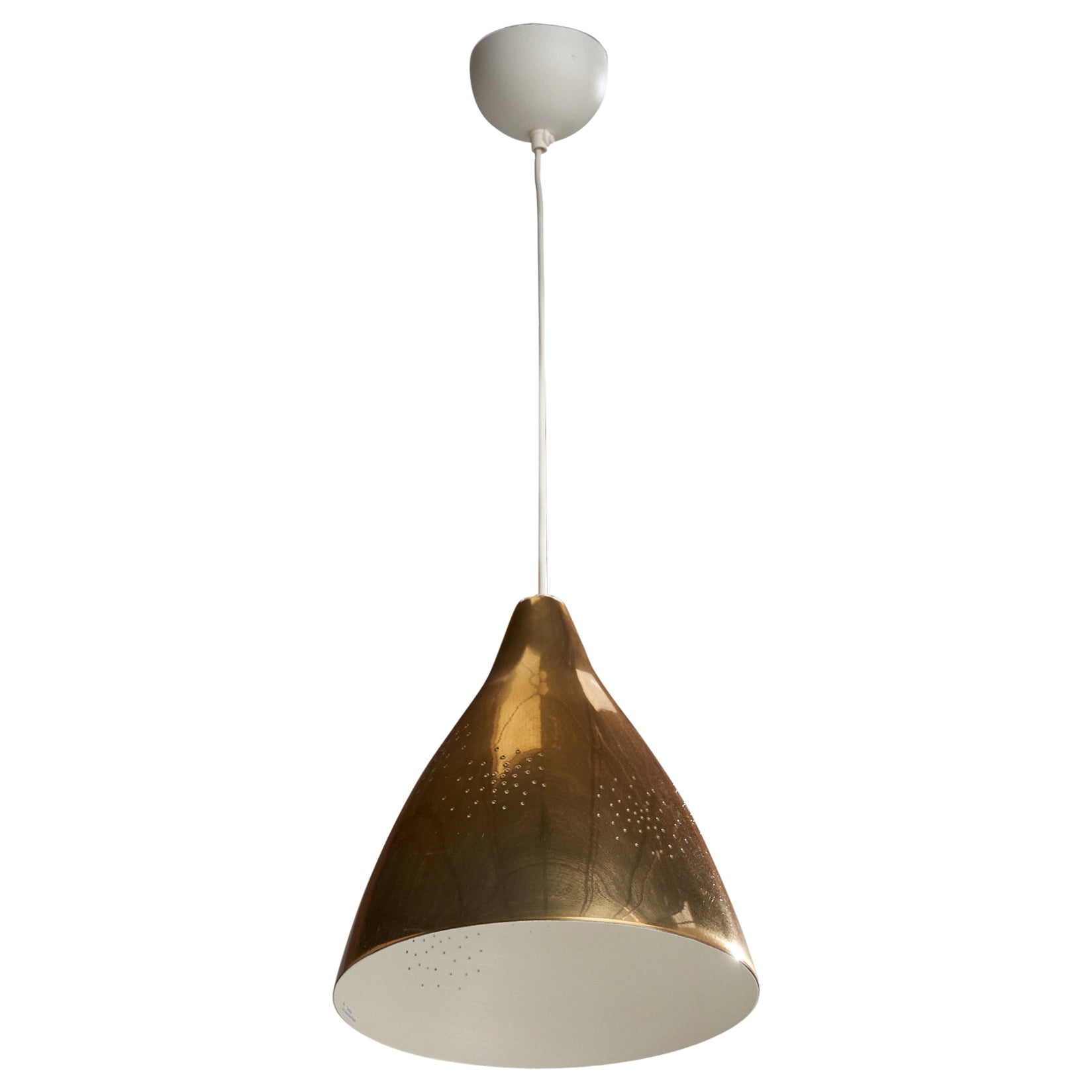Lisa Johansson-Pape, Pendant Light, Brass, Finland, 1950s For Sale