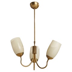 Gunnel Nyman, Lampadario, ottone, vetro, Finlandia, anni '40
