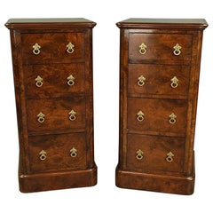Antique 19th century pair of Victorian bedside chests of drawers 