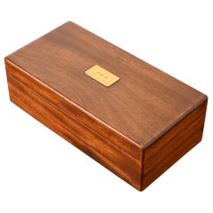 Tiffany & Co. Rosewood Cigar Box or Humidor With 18k Gold Plaquette