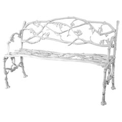 Antique Janes Beebe & Co. Rustic Wrought Iron Twig Bench with Serpents C1880