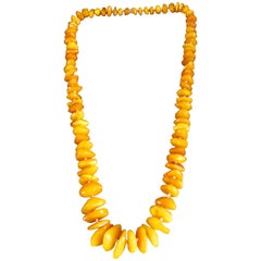 Vintage Natural Baltic Butterscotch Egg Yolk Amber Necklace‏