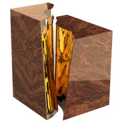 Lapiaz Walnut Side Table - Hand-Crafted Joinery Brass & Veneer - Boca do Lobo