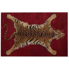 Sprawled Tiger Rug, Belgium, circa 1970