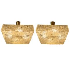 Two Kalmar Chandeliers, Textured Glass, Austria, 1950s 10