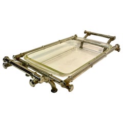 Vintage Faux Bamboo Silver Plate Chafing Dish