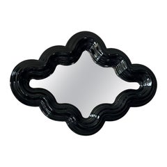 Vintage mirror eighties wave black fiberglass
