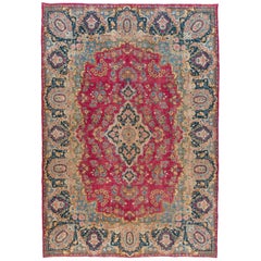 Tapis persan semi-ancien de Kerman de 9,5 x 1,34 m, tapis oriental raffiné, vers 1930