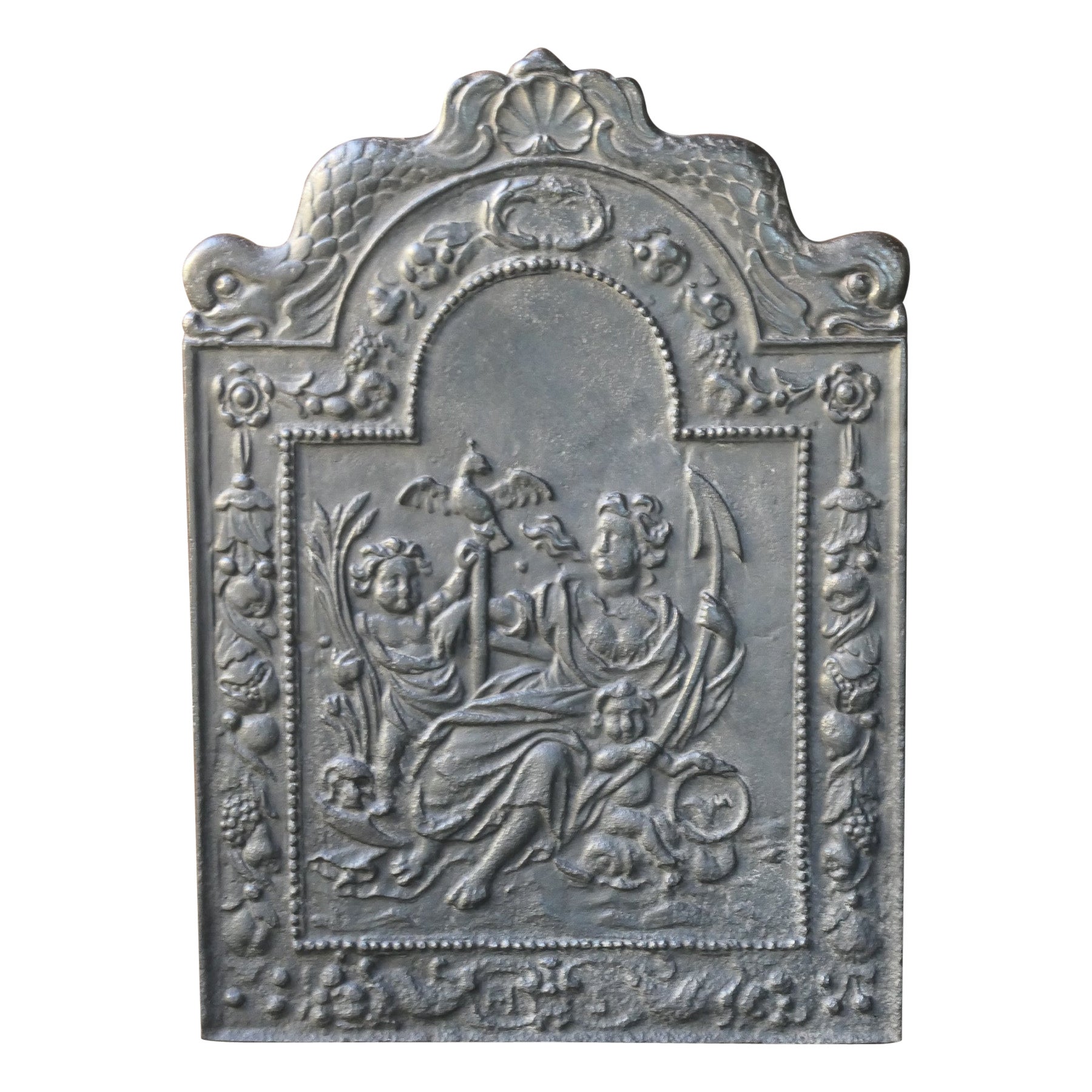 Antique Dutch Louis XIV 'The Hope' Fireback / Backsplash, 17th - 18th Century