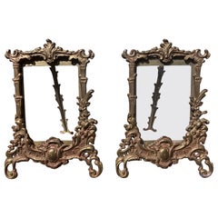 20th Century French Pair of Bronze Hand Made Picture Frames