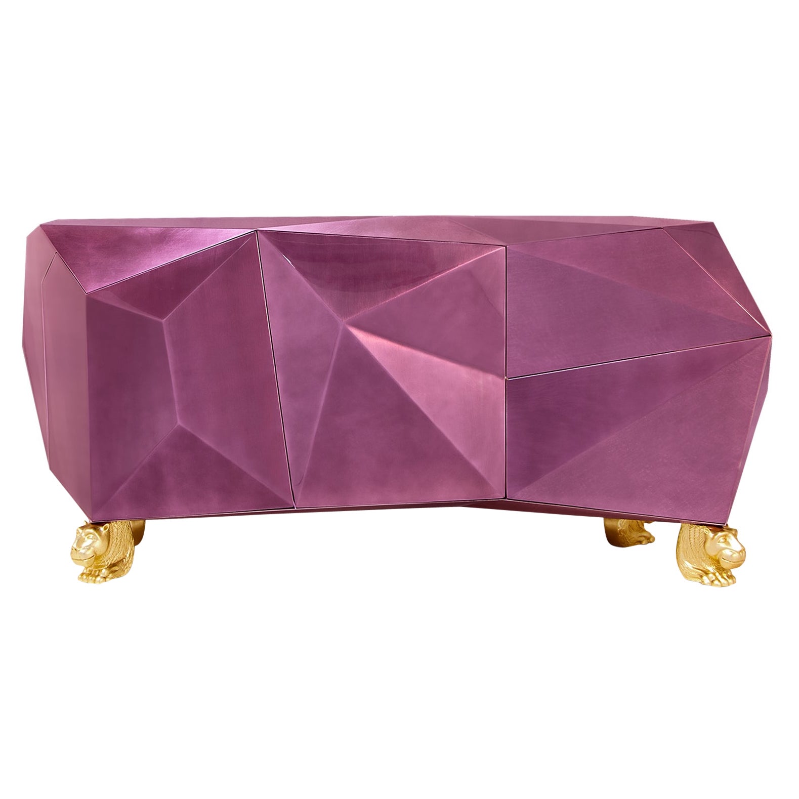 Buffet Diamond Amethyst fait main et laiton poli - Boca do Lobo