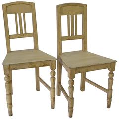 Pair of Painted Pine Chairs