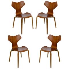 Set of Four Arne Jacobsen "Grand Prix" Chairs