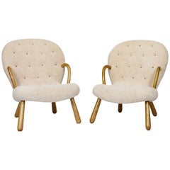 Pair of Philip Arctander "Clam" Chairs
