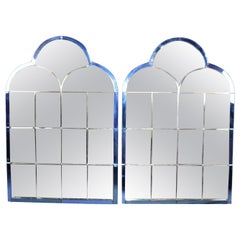Antique Pair of Cobalt Blue Glass Genuine Art French Art Deco Mirrors Circa 1920