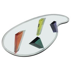 Vintage Postmodern Lucite & Glass Coffee Table Styled After Vasa Mihich