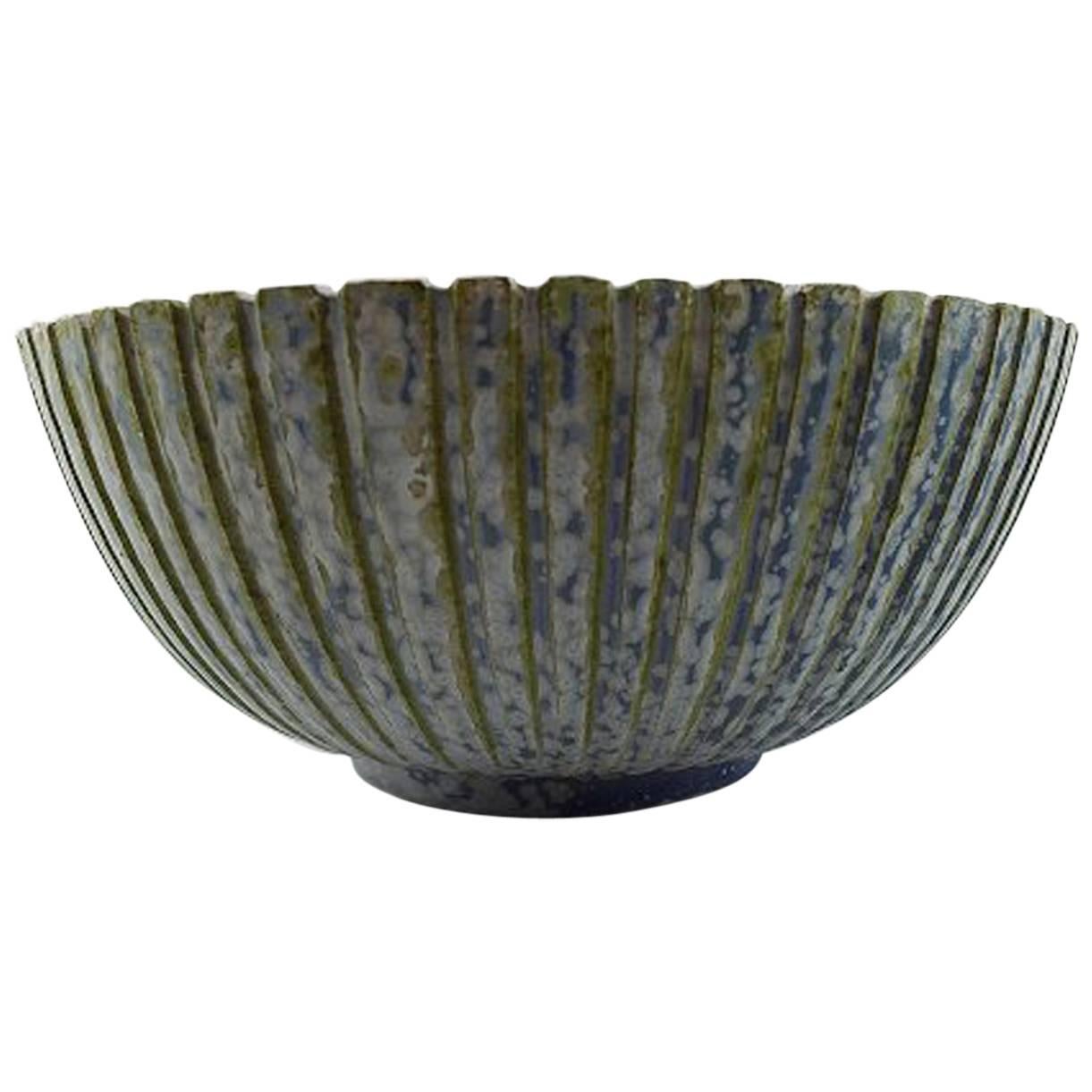 Arne Bang Ceramics Bowl, Marked AB 123