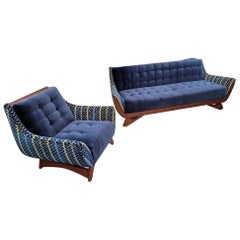 MCM Adrian Pearsall Style Gondola Sofa & Club Chair Newly Upholstered