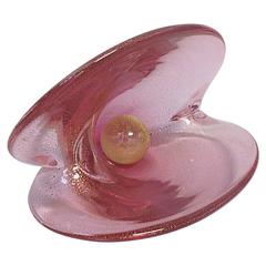 Murano Glass Shell Form with Pearl