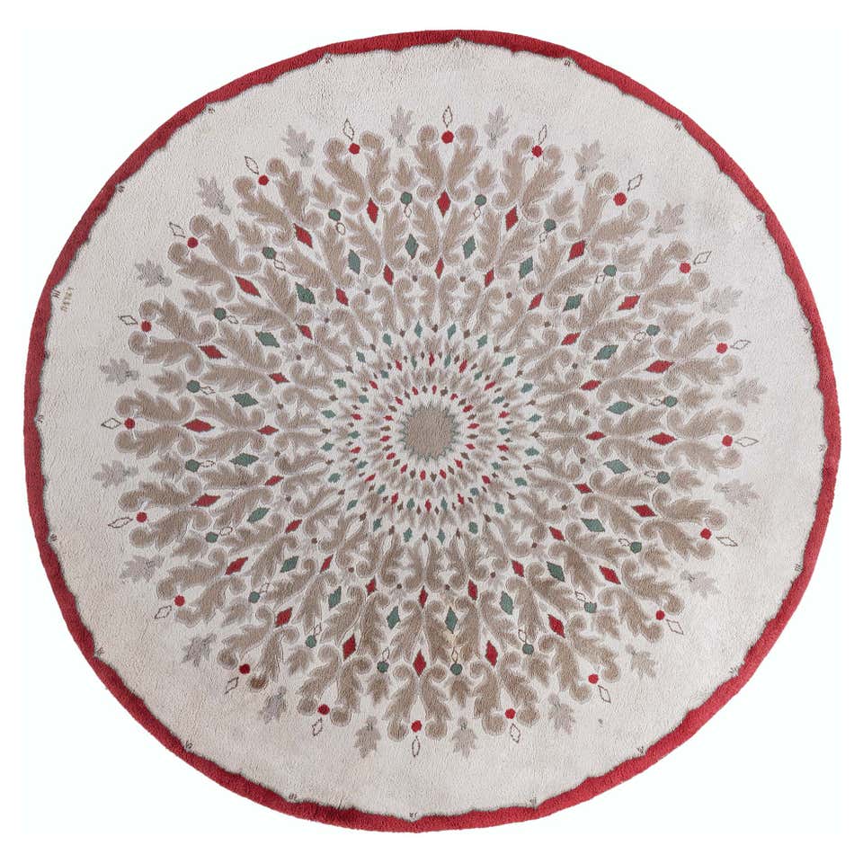 Antique Round French Art Deco Rug by Leleu. Size: 13 ft x 13 ft at ...